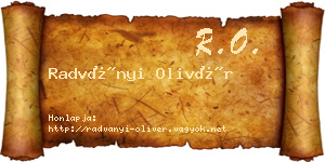Radványi Olivér névjegykártya