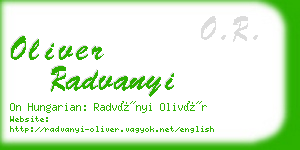 oliver radvanyi business card